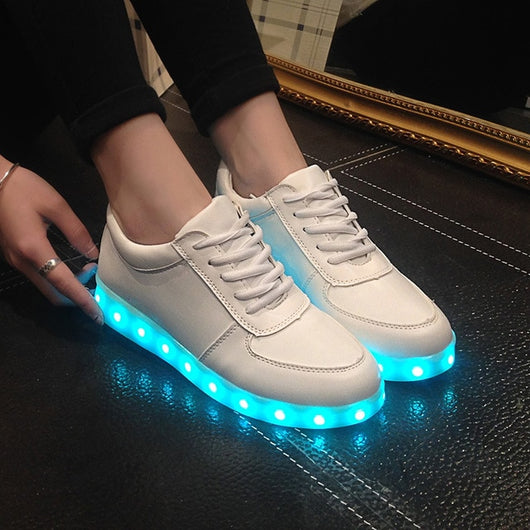 White Led Sneakers Shoes with Lights - SD-style-shop