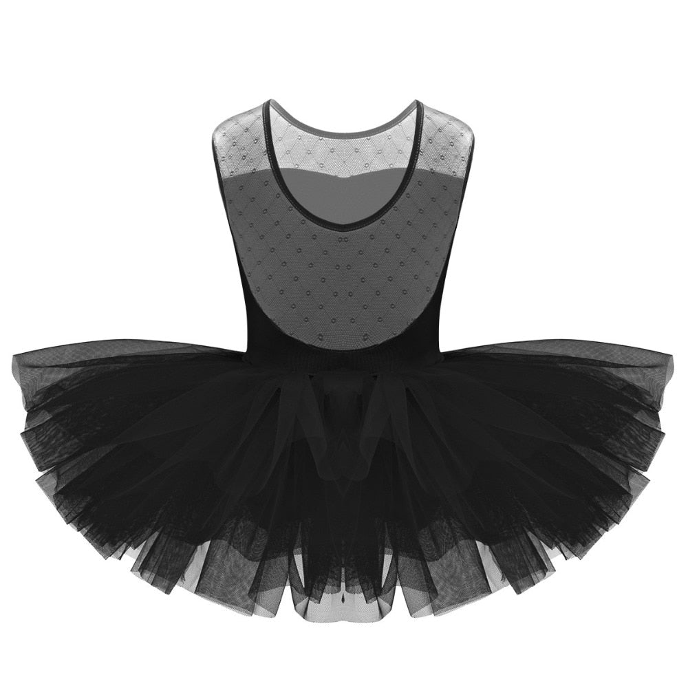 Girls Ballet tutu leotard with mesh top Mesh - SD-style-shop