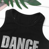 Girls Short Tanktop Shiny Letters DANCE - SD-style-shop