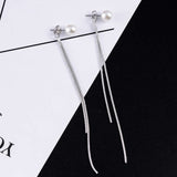 Korean Elegant Long Tassel Earring with Pearl or zirconia - SD-style-shop