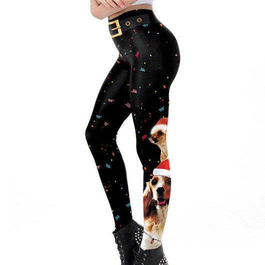 Christmas leggings with dogs - SD-style-shop