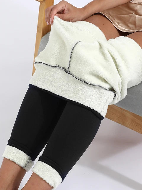 Warm Winter Thick Velvet lined Leggings High Waist - Cold Resistant Pants