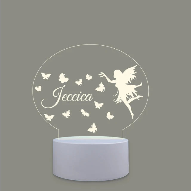 Personalized Night Light with Fairy Prinses - Custom Name Light - Personalized Gift for Kids