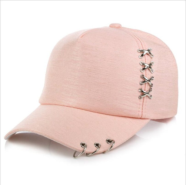 Korean style Baseball Cap with Rings - SD-style-shop